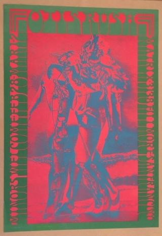 Neon Rose 8 Matrix Victor Moscoso 1st Print Poster Otis Rush Vintage