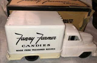 Marx Vintage Fanny Farmer White Plastic Candies Box Truck W Box 10”