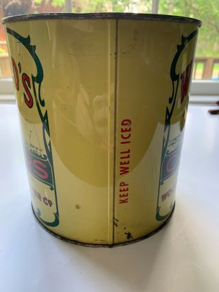 Vintage 1 Gallon Woodfield’s Oyster Tin/Can 1950’s 2
