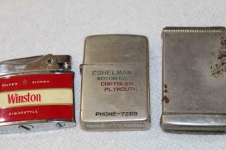 Vintage Zippo Lighter Winston Lighter And Match Holder All 3 One Money