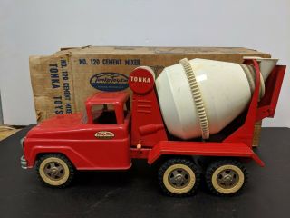 No.  120 Cement Mixer Vintage Tonka Toys Pressed Steel w/ OG Box 053019DBT3 6