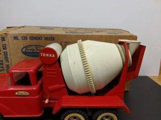 No.  120 Cement Mixer Vintage Tonka Toys Pressed Steel w/ OG Box 053019DBT3 7