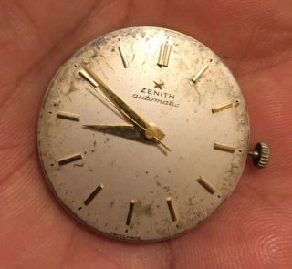 Vintage Very Rare Zenith Automatic Watch Caliber 133.  8.  Movement And Dial Only