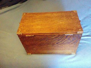 vintage antique oak tool box 5