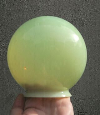 1 Antique Vaseline Glass Shade Part Newel Post Lamp Sconce Vintage Uranium Opali