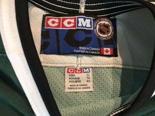 Dallas Stars Vintage Jersey CCM XL Green 90s Home Green NHL Hockey Made Canada 4