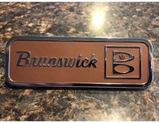 Brunswick Gold Crown Nameplate Pink Brass/nickel Pool Table Vintage Antique 63