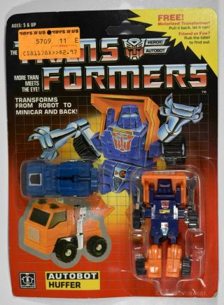 Vintage 1984 Hasbro Transformers G1 Autobot Huffer W/ Minicar Jeep