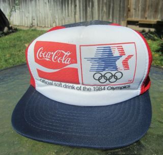 Vintage 1984 Olympics Snapback Trucker Hat Coke Coca Cola Never Worn Made In Usa