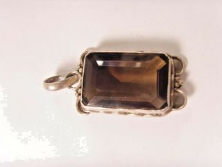 vintage sterling silver guild artisan heirloom gem smoky quartz pendant 46821 2