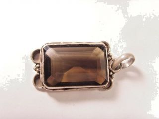 vintage sterling silver guild artisan heirloom gem smoky quartz pendant 46821 4