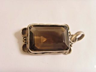 vintage sterling silver guild artisan heirloom gem smoky quartz pendant 46821 5