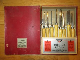 10t/set Of 8 Vintage Lathe Chisels/turning Tools/wood/millers Falls/samples