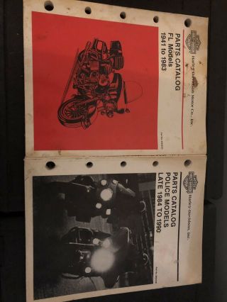 2 Vintage Harley Parts Catalogs Fl 1941 - 83 & Fx 1984 - 90 Davidson