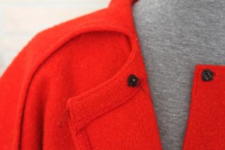 Vtg Jimmy Hourihan Ireland Red Wool Tweed Cape Poncho Coat With Hood & Pockets 6