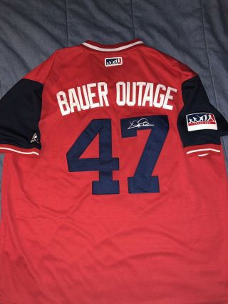 Trevor Bauer Signed Autographed Cleveland Indians Jersey Bauer Outage Rare
