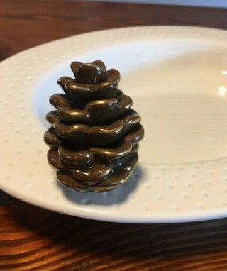 Nora Fleming Retired Rare Gold Tipped Pinecone