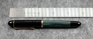 Pelikan Vintage Green Striped Model 140 Fountain Pen,  Ef 14k Nib,  1950s