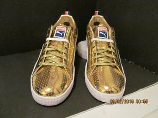 RARE PUMA CLYDE GOLD LIMITED EDITION NBA ALL - STAR GAME MODEL 360646 - 01 SIZE 13 2