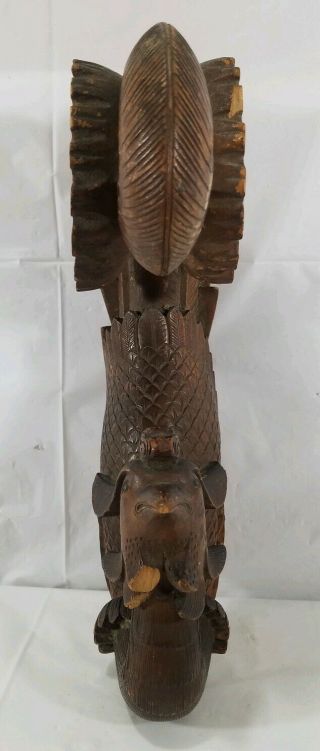 Vintage Chinese Wooden Phoenix Carving 2