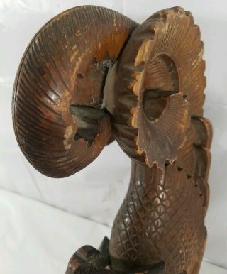 Vintage Chinese Wooden Phoenix Carving 7