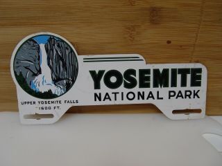 Yosemite National Park Upper Falls Vintage Souvenir Metal License Plate Topper