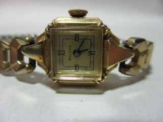 Vintage Bulova 14k Yellow Gold Ladies Watch 968076 Not Band