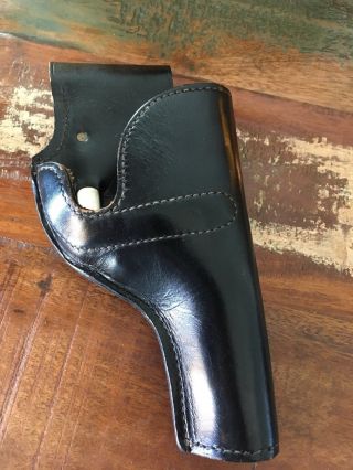 Vintage Audley Folsom Black Leather Holster For Colt Medium 4 " Revolver