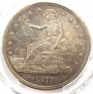 1877 - S Trade Silver Dollar T$1 - Pcgs Au Details - Rare Certified Coin