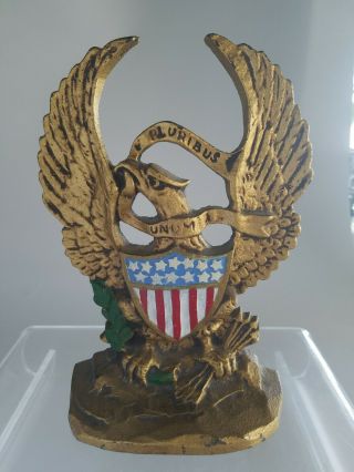 Vintage Pr Hubley 665 Usa Patriotic American Eagle & Shield Cast Iron Painted