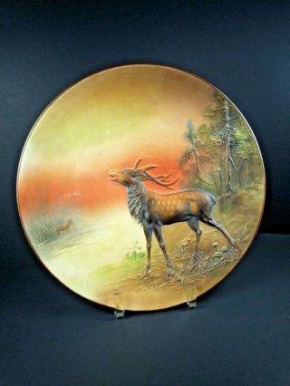 Rare Vintage Noritake Handpainted Embossed Moose Plate Made In Japan