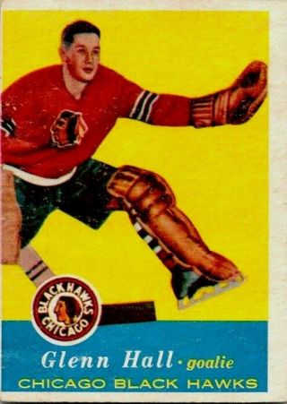 1957 - 58 Topps Glenn Hall Rookie Card 20 Vintage Hockey Card