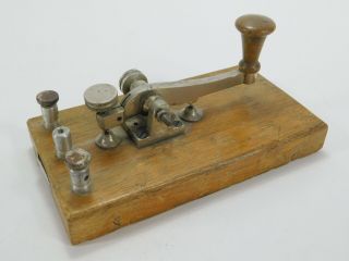 Tanszergvar Budapest Vintage Camelback Straight Telegraph Key W/ Wooden Base