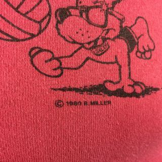Vintage 80s 90s Crop Top Cut T Shirt Hot Pink Salty Dog Surf Shop Beach Volley 6