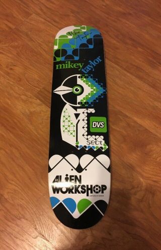 Mikey Mike Taylor Signed Official Alien Workshop Dvs Owl Skateboard Deck (rare)