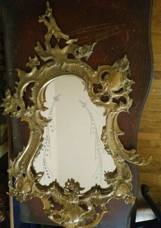 Barocco Mirror Shabby Chic Heavy Bronze Brass Frame Vintage Mirror
