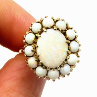 NYJEWEL Vintage 14k Yellow Gold Opal Ring Size 6.  25,  6 Grams 6