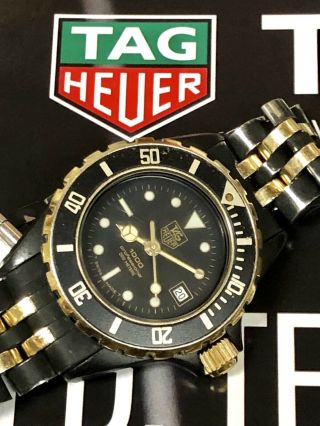 Tag Heuer 1000 Pro 28mm Ladies Black Pvd/yellow Gold Plated Quartz Vintage Watch