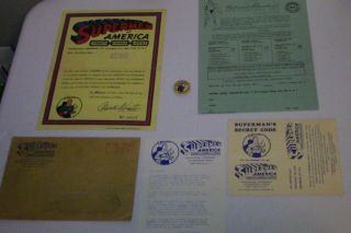 Superman 1961 Supermen Of America Membership Fan Club Kit Complete Rare Button
