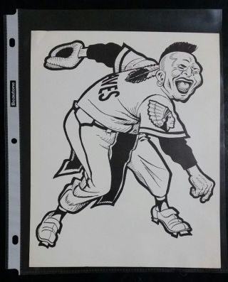 Vintage Baseball Cartoon Team Print Milwaukee Braves (8 " X 10 ") Print