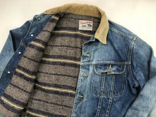 VTG 60s Lee Storm Rider Denim Jacket Blanket Lined Size 38 Small Union Made USA 3