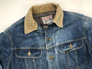 VTG 60s Lee Storm Rider Denim Jacket Blanket Lined Size 38 Small Union Made USA 4