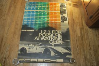 Porsche Racing Poster: 1969 1 - 2 - 3 - For Porsche Atwatkins Glen,  Rare,  33 " X 46.  5