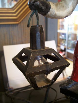 Vintage Antique Black Americana Lawn Jockey Statue Figure Table Mini Lamp 7