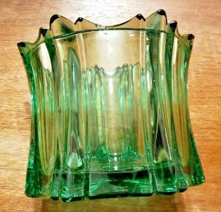 VINTAGE FENTON ART GLASS SEA MIST GREEN VULCAN CANDY JAR WITH LID 7 
