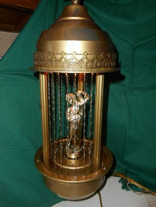 Vintage Hanging Mineral Oil Rain Lamp Greek Goddess About 17 "