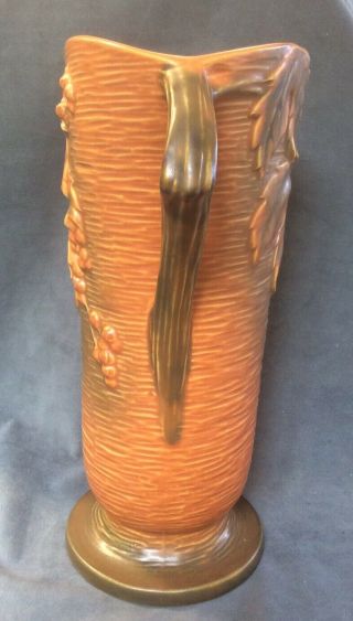 Vintage Roseville Pottery Bushberry Russet Vase 38 - 12 3