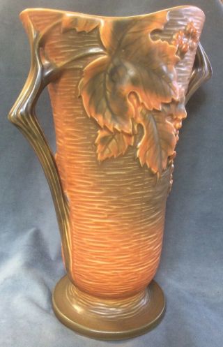 Vintage Roseville Pottery Bushberry Russet Vase 38 - 12 6