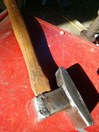Vintage Flatter Hammer Blacksmith anvil tool (2 lbs.  12 oz.  W/handle) 8