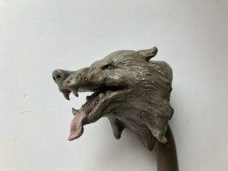 Rare One Of A Kind Bronze Wolf Head Gear Shifter By J.  Paul Nesse Sculpture
